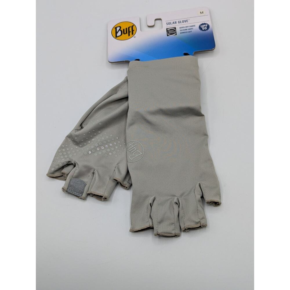 Buff Solar Glove UPF 50+ Sun Protection Fishing Glove Fingerless Beige Sz Medium